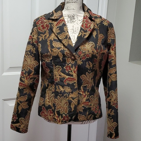 Beautiful black, gold and red tapestry jacket - Picture 2 of 6